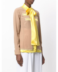 Светло-коричневая шелковая блузка от Givenchy