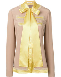 Светло-коричневая шелковая блузка от Givenchy