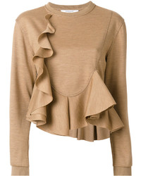 Светло-коричневая шерстяная вязаная блузка от Givenchy