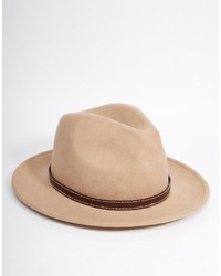 Мужская светло-коричневая шерстяная шляпа от Asos