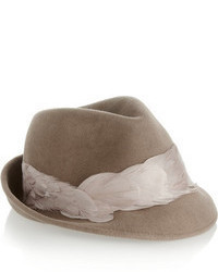 Женская светло-коричневая шерстяная шляпа от Eugenia Kim