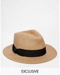 Мужская светло-коричневая шерстяная шляпа от Reclaimed Vintage