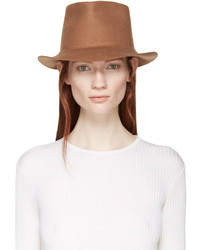 Женская светло-коричневая шерстяная шляпа от Stella McCartney
