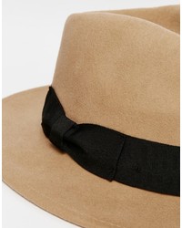 Мужская светло-коричневая шерстяная шляпа от Reclaimed Vintage