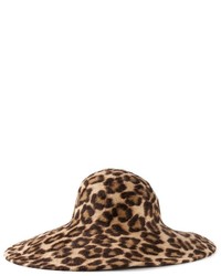 Женская светло-коричневая шляпа с леопардовым принтом от Philip Treacy