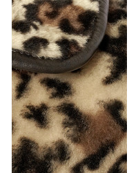 Светло-коричневая шуба с леопардовым принтом от Miu Miu