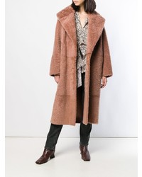 Светло-коричневая шуба от Cara Mila