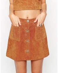 Светло-коричневая юбка на пуговицах от Asos