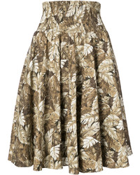 Светло-коричневая юбка с принтом от JULIEN DAVID