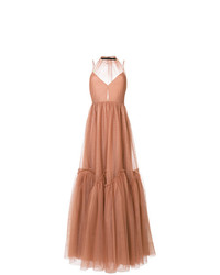 Светло-коричневое вечернее платье из фатина от N°21