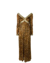 Светло-коричневое вечернее платье с леопардовым принтом от Great Unknown