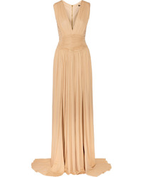 Светло-коричневое вечернее платье от Balmain