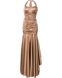 Светло-коричневое вечернее платье от Dolce & Gabbana