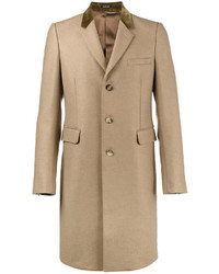 Светло-коричневое длинное пальто от Alexander McQueen