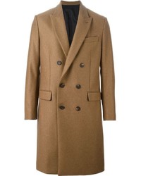 Светло-коричневое длинное пальто от Ami