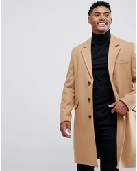 Светло-коричневое длинное пальто от ASOS DESIGN