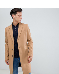 Светло-коричневое длинное пальто от ASOS DESIGN