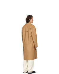 Светло-коричневое длинное пальто от Kassl Editions