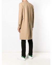 Светло-коричневое длинное пальто от Helmut Lang