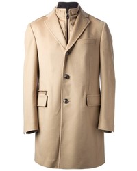 Светло-коричневое длинное пальто от Corneliani