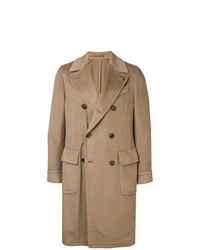 Светло-коричневое длинное пальто от Dell'oglio
