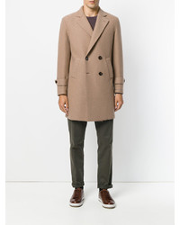 Светло-коричневое длинное пальто от Eleventy