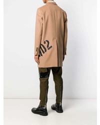 Светло-коричневое длинное пальто от DSQUARED2