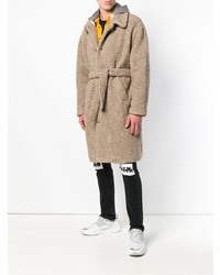 Светло-коричневое длинное пальто от MSGM