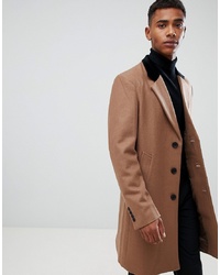 Светло-коричневое длинное пальто от French Connection