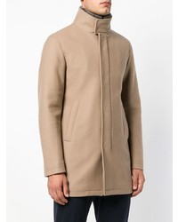 Светло-коричневое длинное пальто от Herno