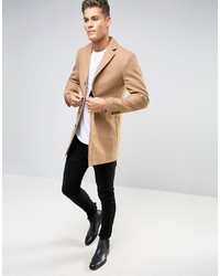 Светло-коричневое длинное пальто от Selected