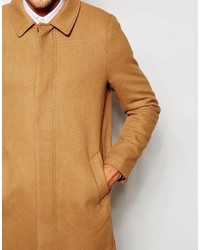 Светло-коричневое длинное пальто от Selected