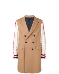 Светло-коричневое длинное пальто от Lc23