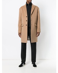 Светло-коричневое длинное пальто от DSQUARED2