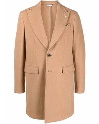 Светло-коричневое длинное пальто от Manuel Ritz