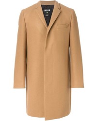Светло-коричневое длинное пальто от MSGM