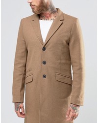 Светло-коричневое длинное пальто от ONLY & SONS