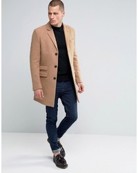 Светло-коричневое длинное пальто от Farah