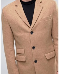 Светло-коричневое длинное пальто от Farah