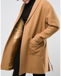 Светло-коричневое длинное пальто от Asos