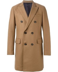 Светло-коричневое длинное пальто от Paolo Pecora