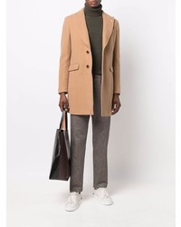 Светло-коричневое длинное пальто от Manuel Ritz