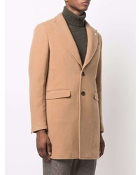 Светло-коричневое длинное пальто от Manuel Ritz