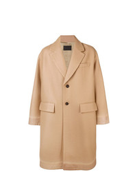 Светло-коричневое длинное пальто от Prada