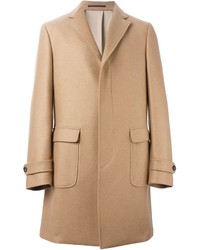 Светло-коричневое длинное пальто от Salvatore Ferragamo