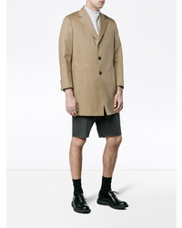 Светло-коричневое длинное пальто от Thom Browne