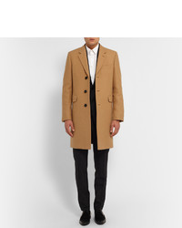 Светло-коричневое длинное пальто от Saint Laurent