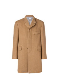 Светло-коричневое длинное пальто от Thom Browne