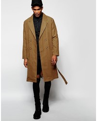 Светло-коричневое длинное пальто от Reclaimed Vintage
