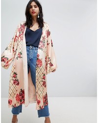 Светло-коричневое кимоно с принтом от ASOS DESIGN